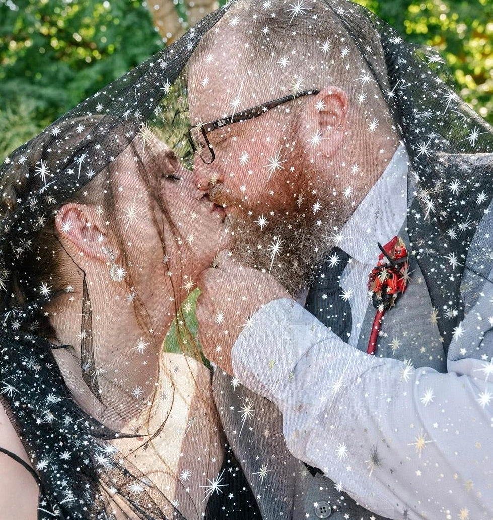 The Second Star Black Celestial Wedding Veil