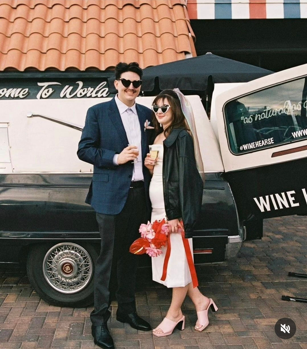 Til Death Heart Shaped Sunglasses Black and White UV Protection!