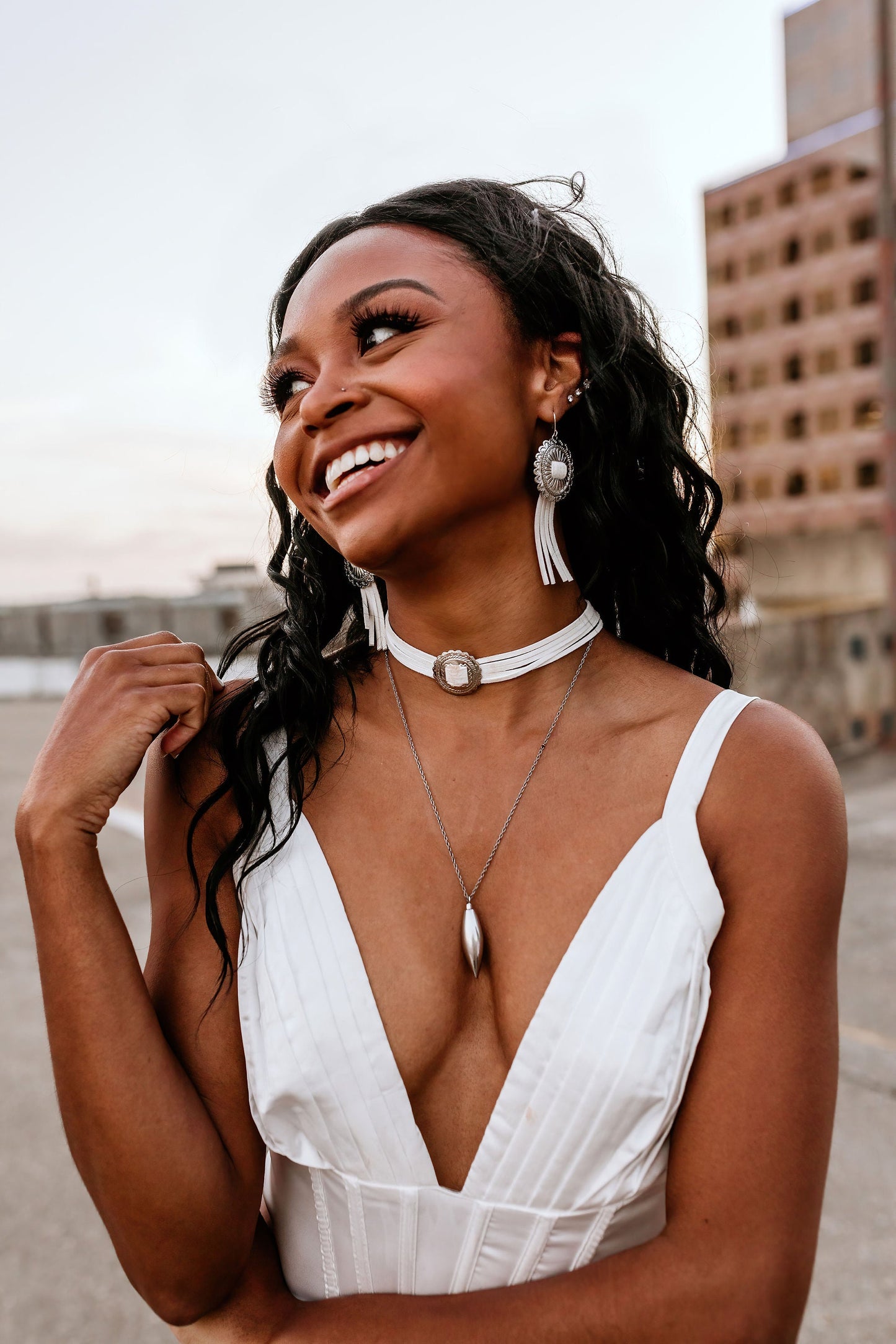 Western Choker available in White or Black