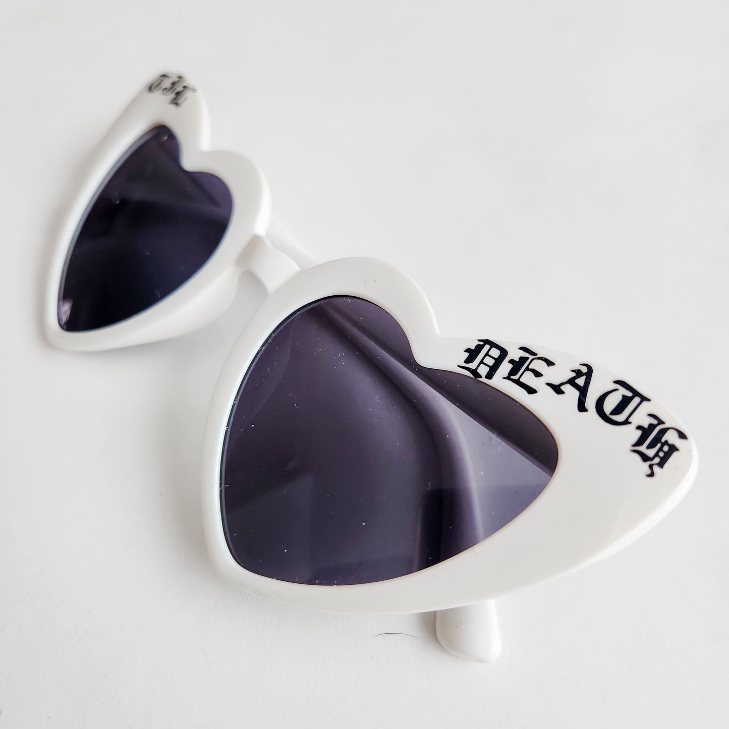 Til Death White Heart Sunglasses UV Protection!