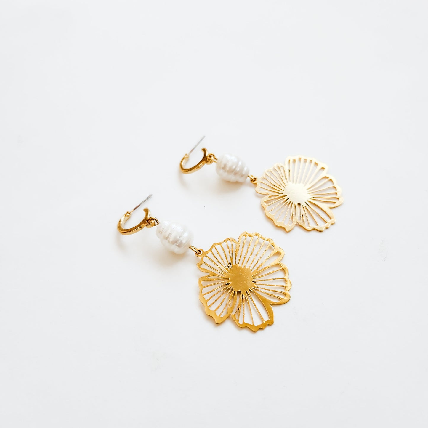 Garden Party Pearl and Flower Earrings