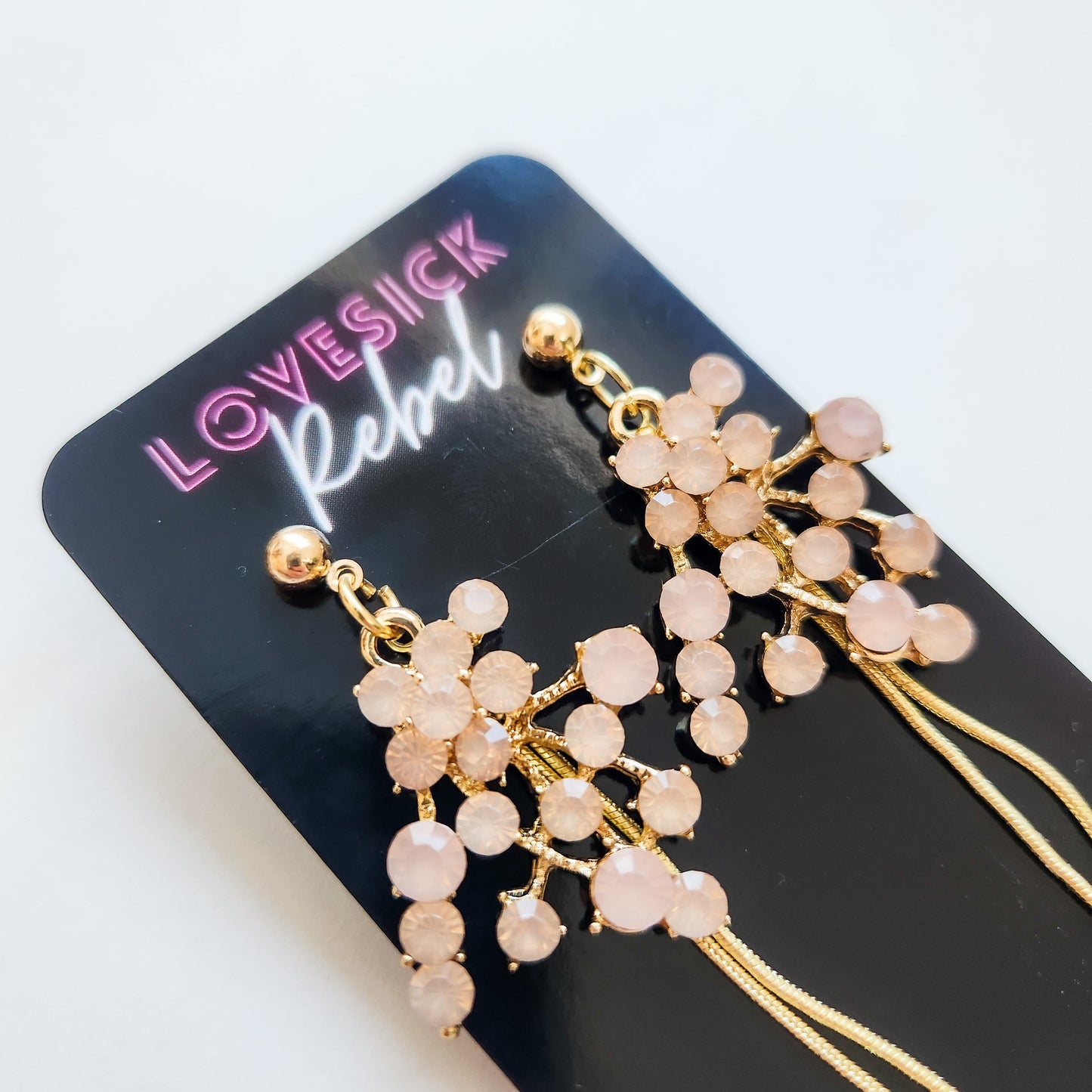 Garden Party Peach Leaf Earrings