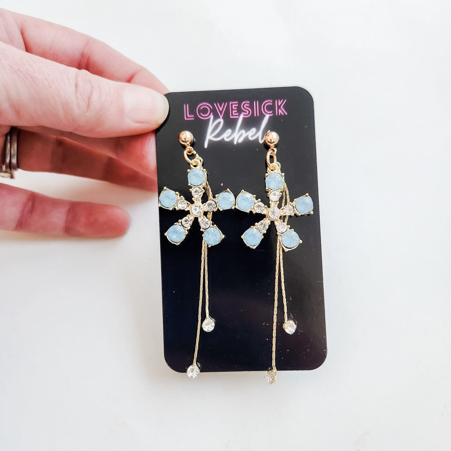 Something Blue Vintage Flower Earrings 3 pairs only