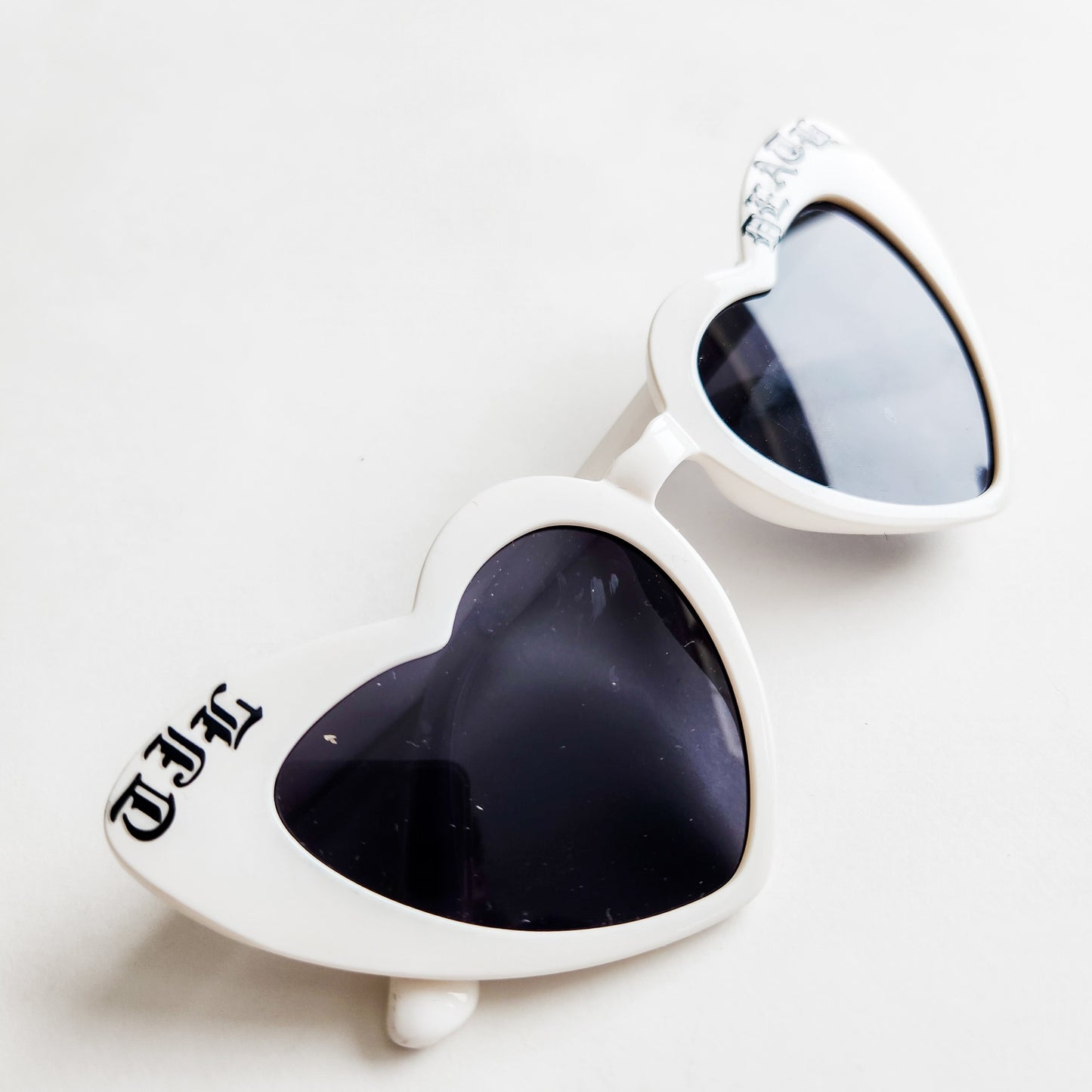 Til Death White Heart Sunglasses UV Protection!