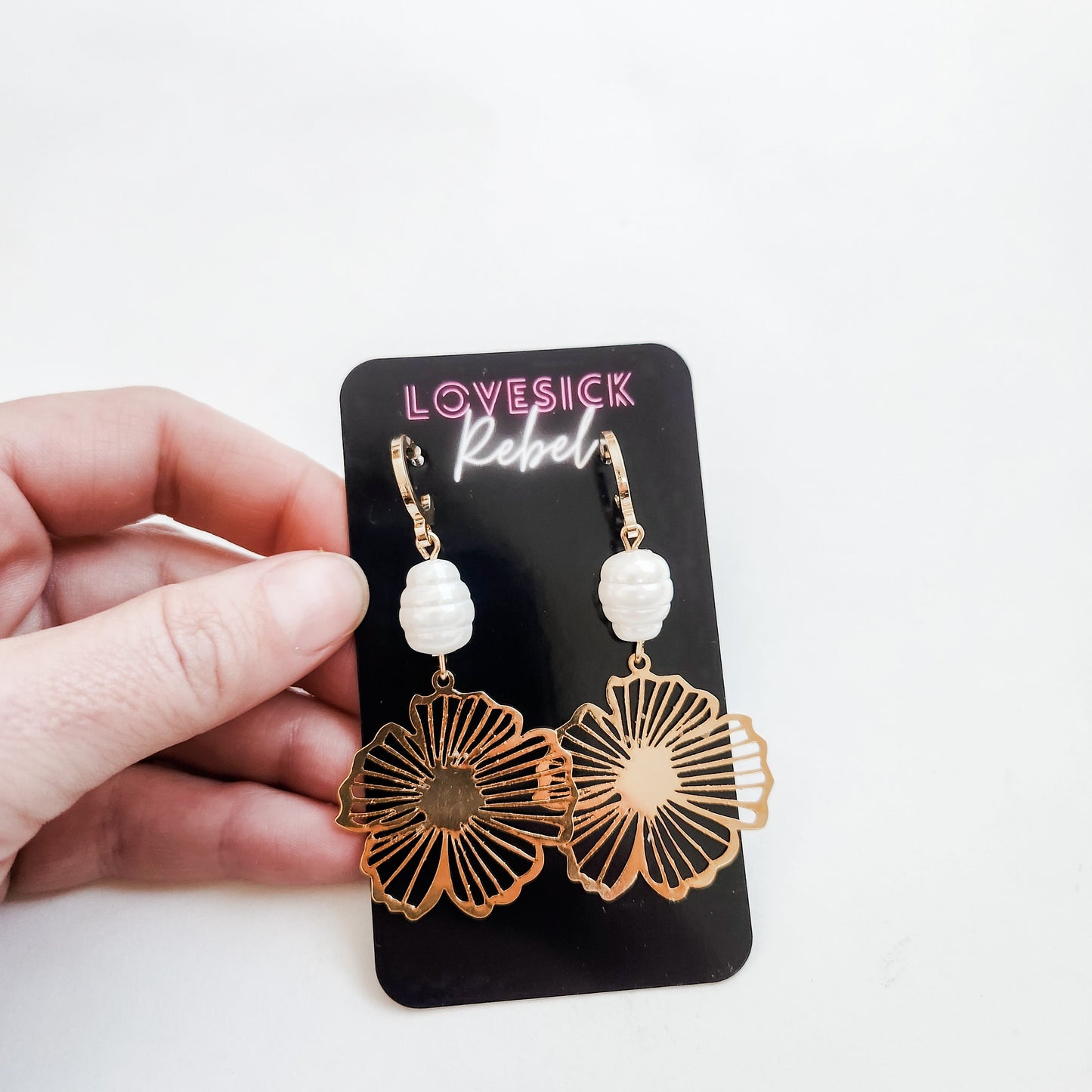 Garden Party Pearl and Flower Earrings