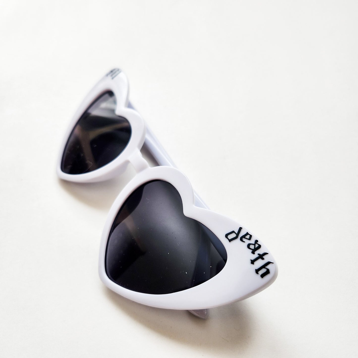 Til Death White Heart Sunglasses (lower case) UV Protection!
