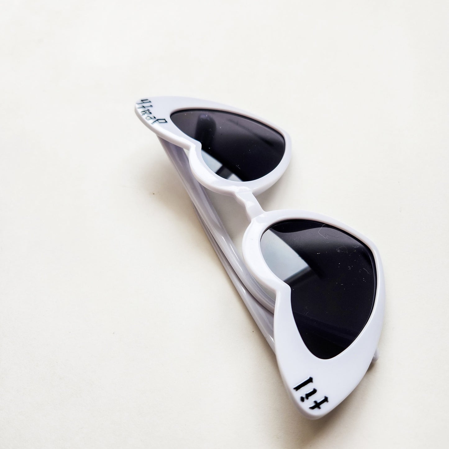 Til Death White Heart Sunglasses (lower case) UV Protection!