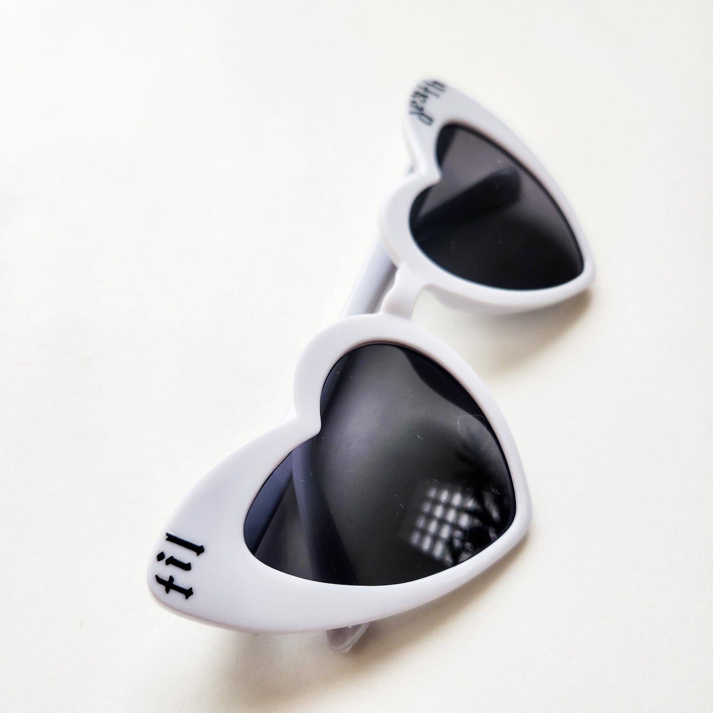 Til Death White Heart Sunglasses (lower case) UV Protection!