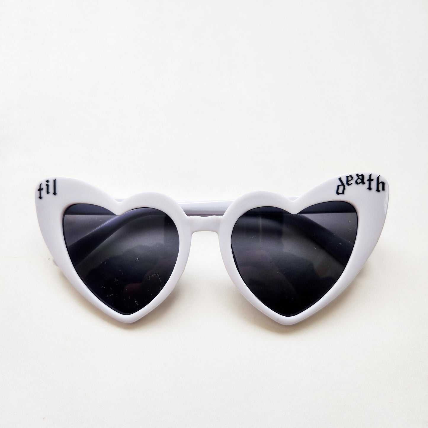 Til Death White Heart Sunglasses (lower case) UV Protection!