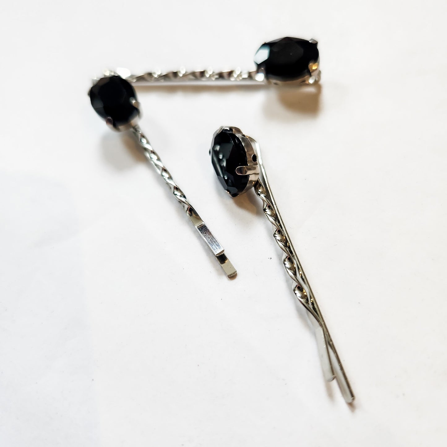 Black Vintage Rhinestone Hair Pins / Bobby Pins