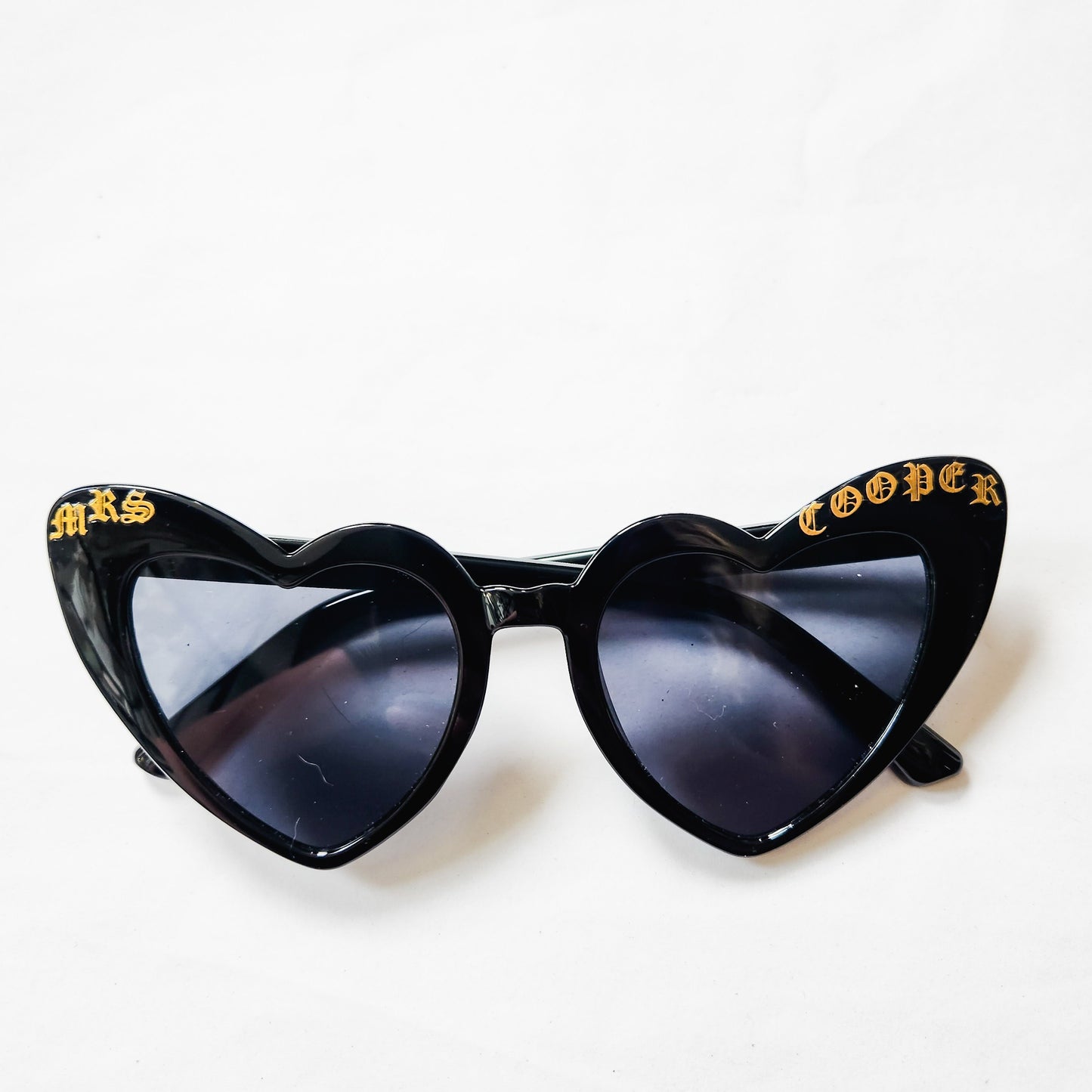 Custom Future Mrs. Black Heart Sunglasses UV Protection!