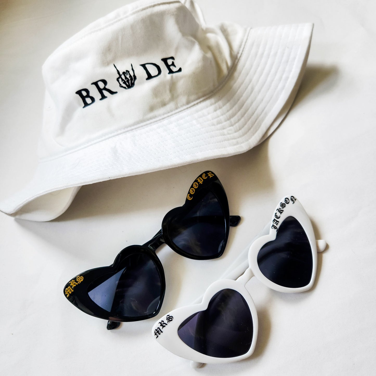 Bride or Die / Til Death Do Us Part White Bucket Hat