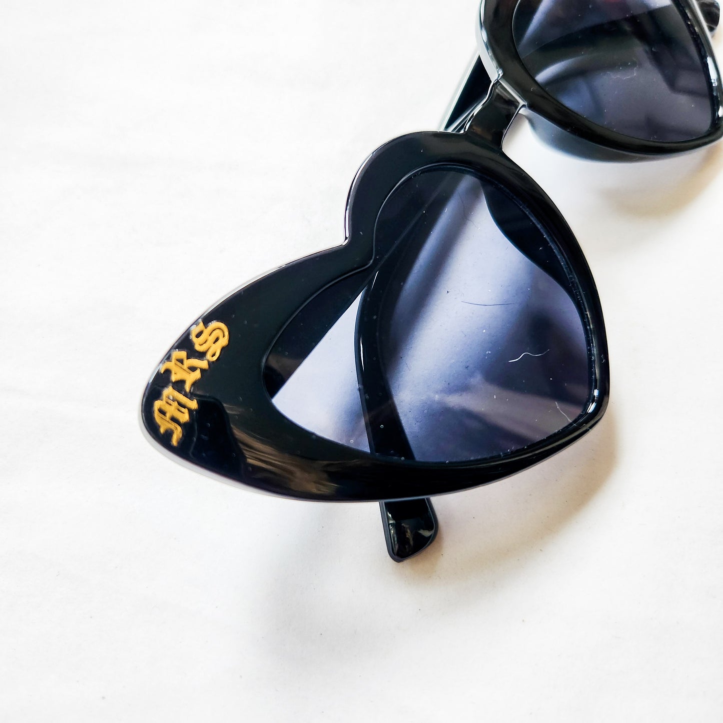 Custom Future Mrs. Black Heart Sunglasses UV Protection!