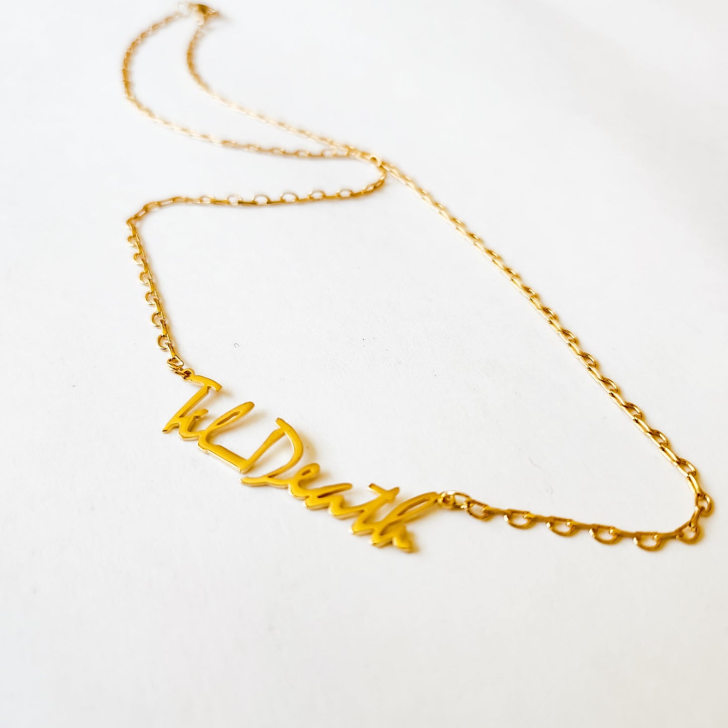 Til Death Do Us Part Dainty Gold Chain Necklace