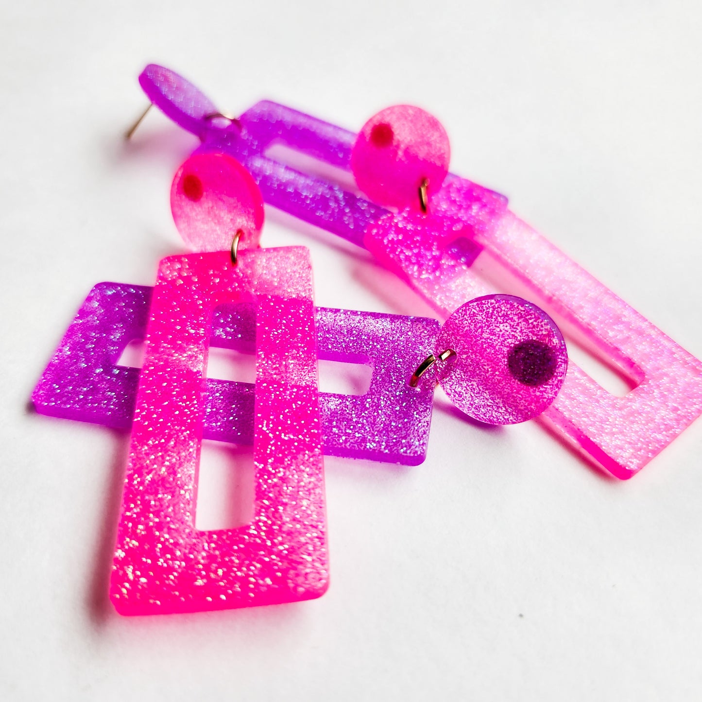 Pink and Purple Party Barbie Party Earrings