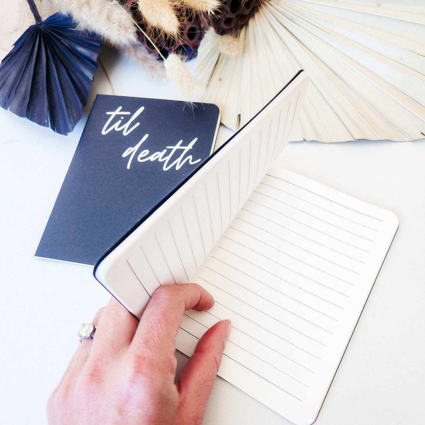 Til Death Wedding Vow Books, Set of 2, Gold or Silver on Black Booklet
