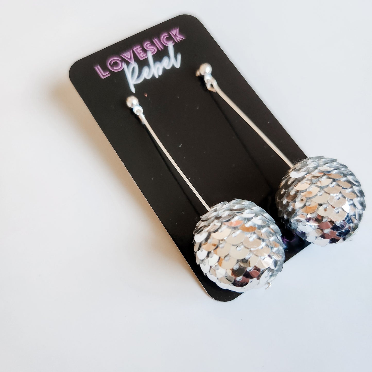 Studio 54 Sequin Disco Ball Earrings