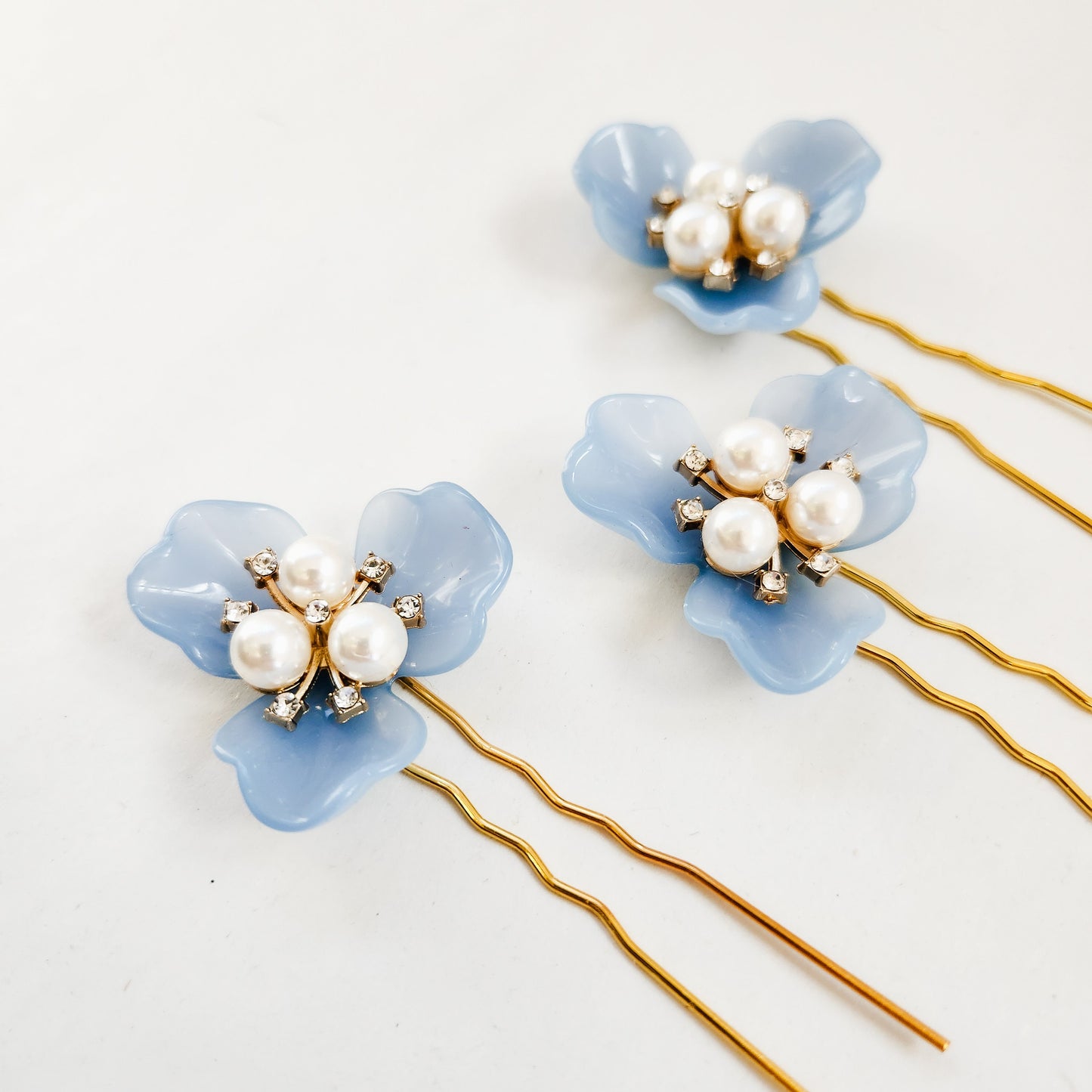 Bridgerton Vintage Blue Floral Hair Pin