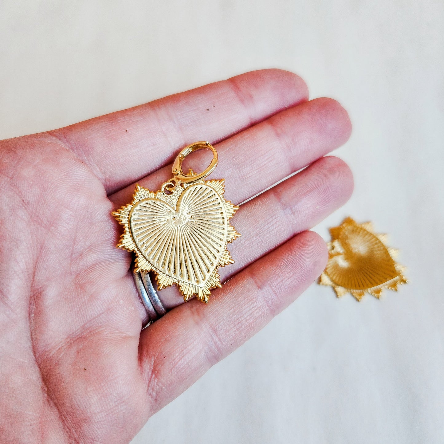 Sacred Heart Gold Earrings