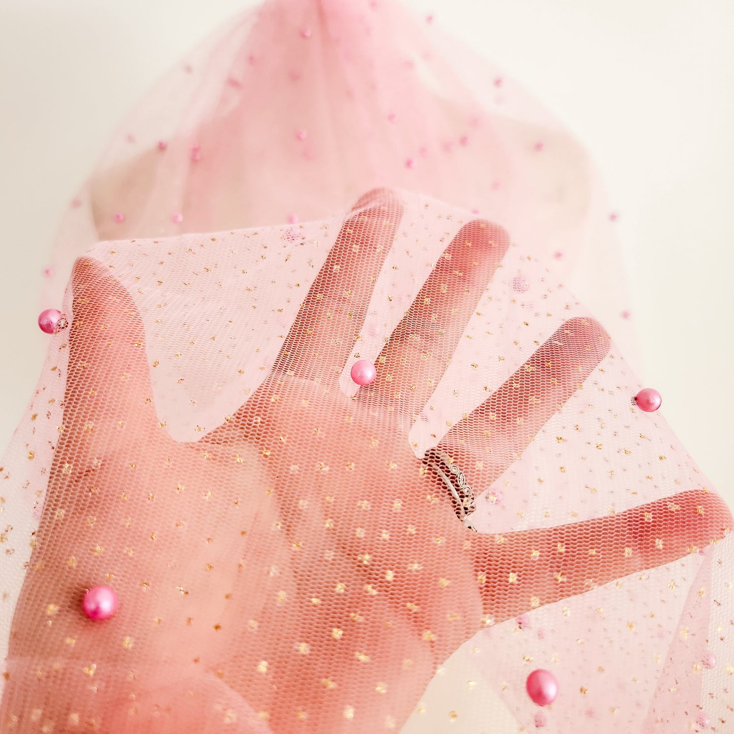 Elle Woods Pink Pearl Wedding or Bachelorette Veil