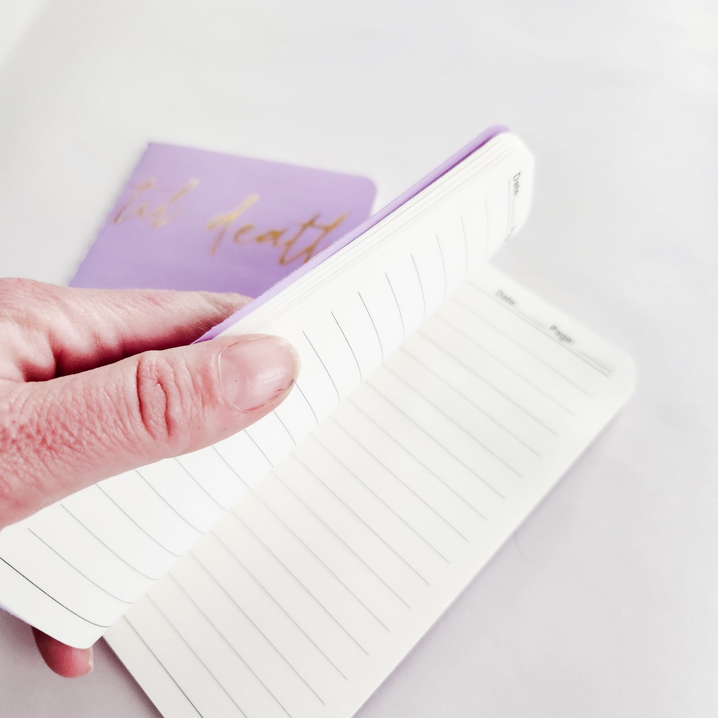 Til Death Wedding Vow Books, Set of 2, Gold, Silver or White Font on Purple Book