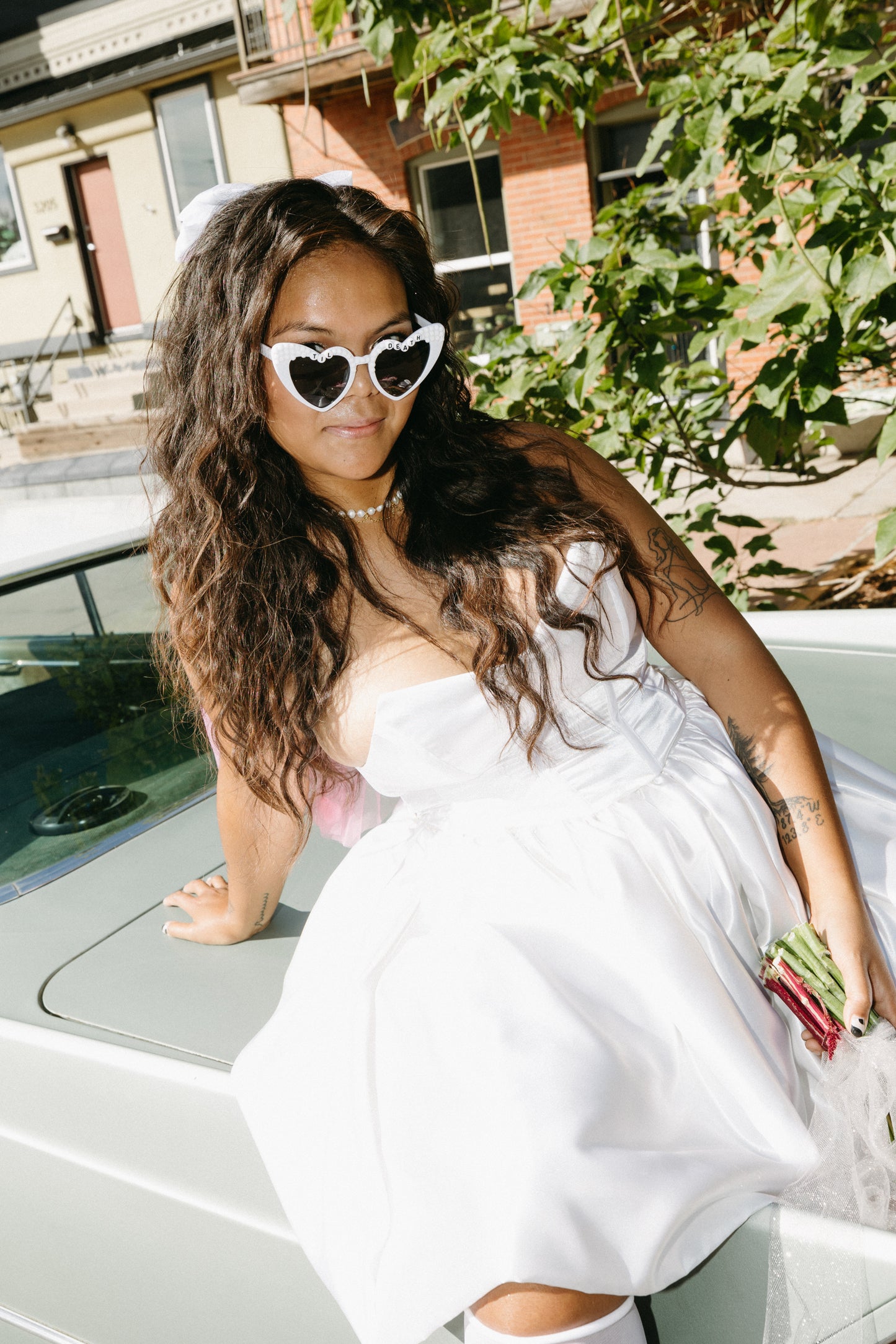 Til Death Do Us Part White Sunglasses
