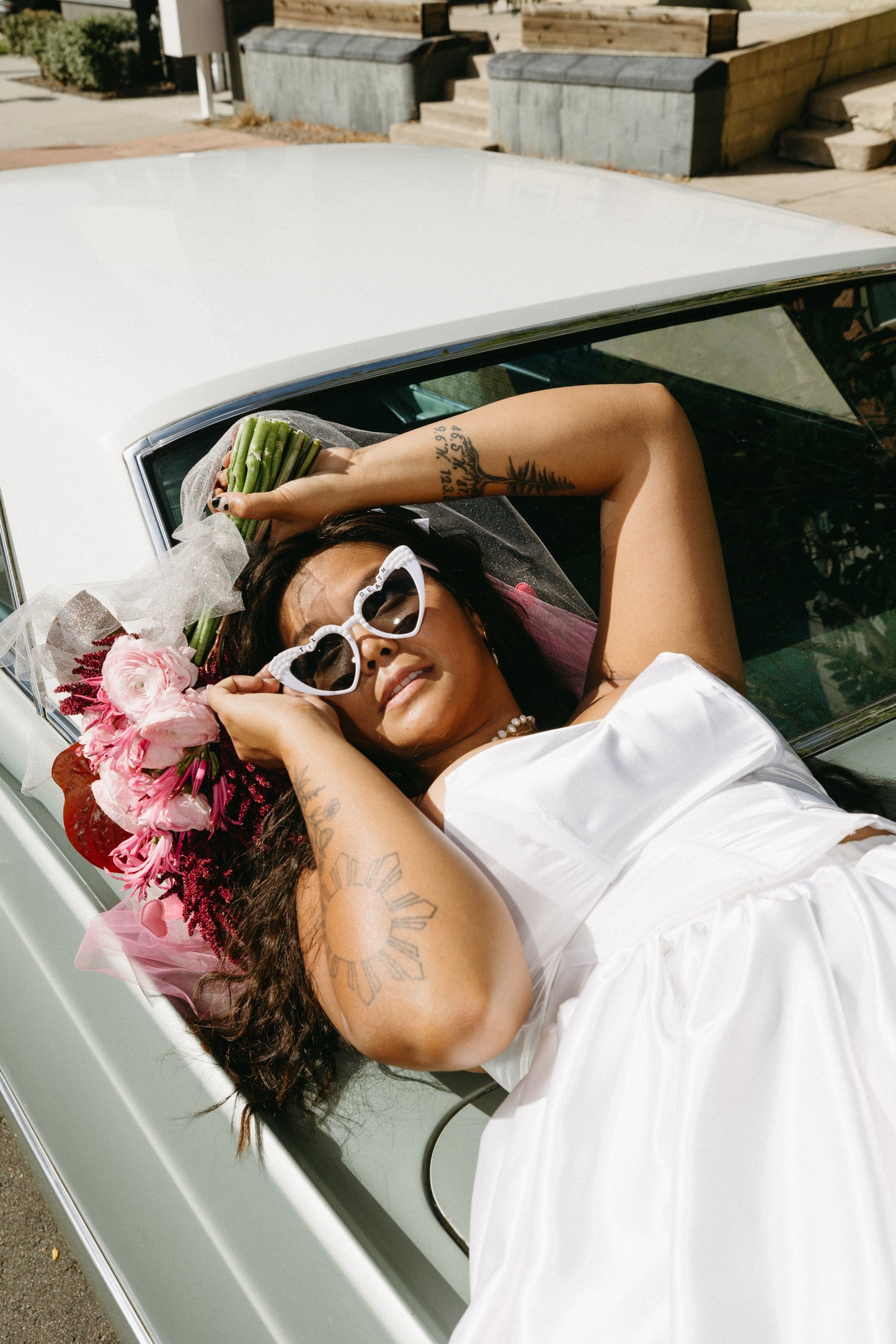 Til Death Do Us Part White Sunglasses