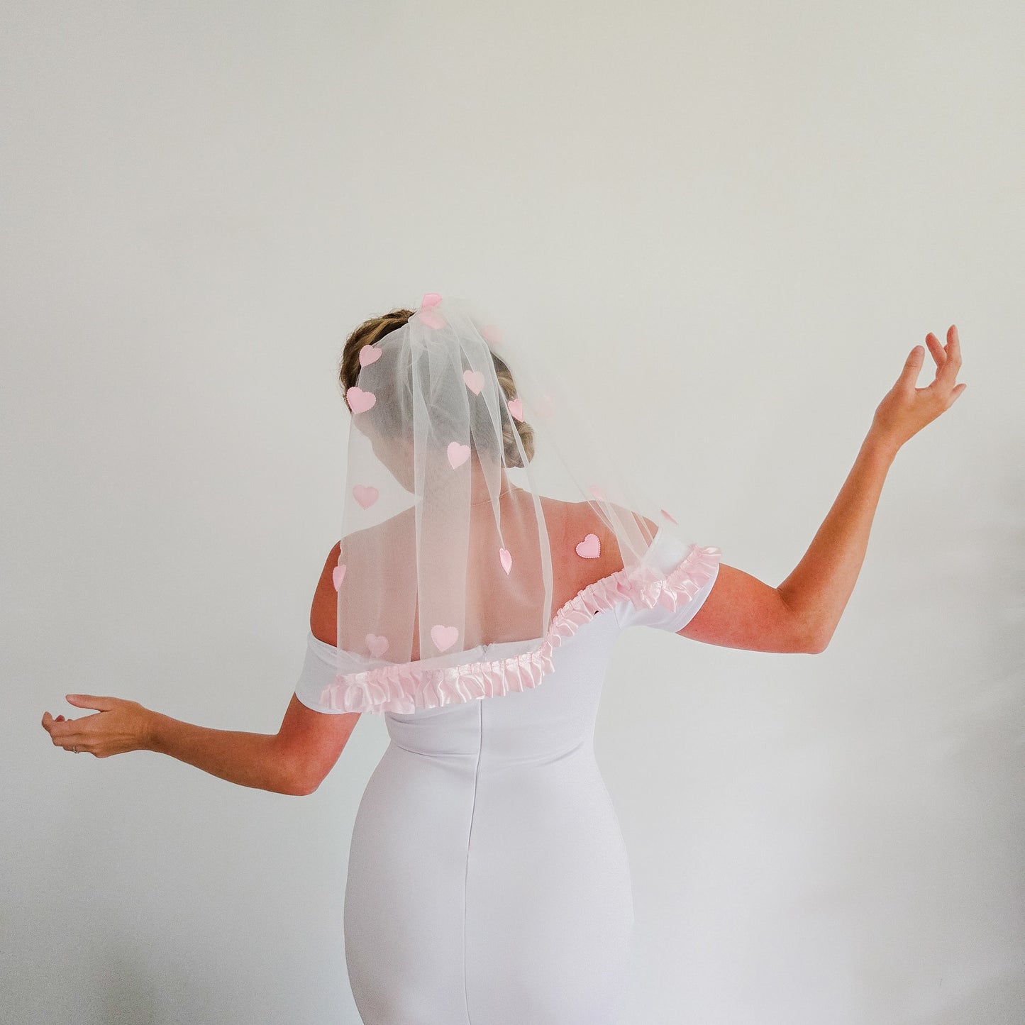 The Candy Heart wedding veil in Pink Limited Edition