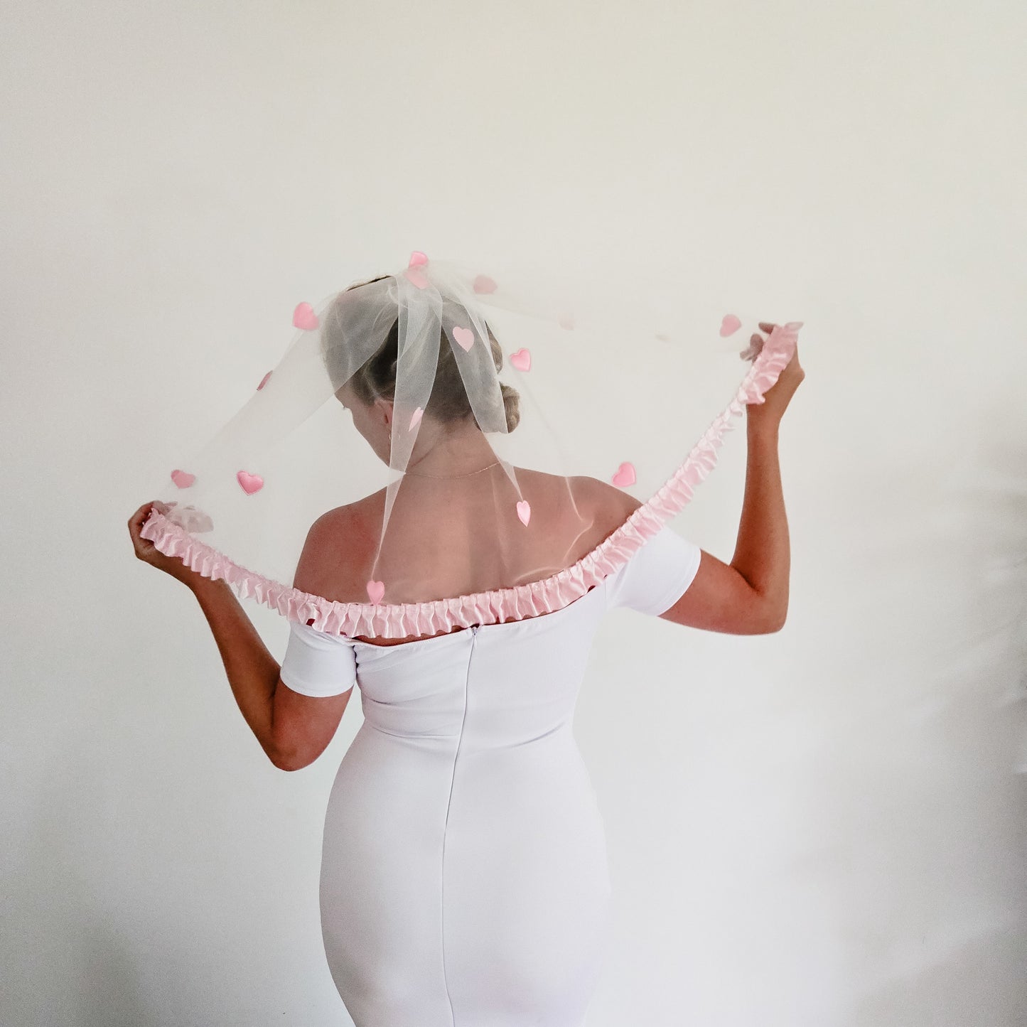 The Candy Heart wedding veil in Pink Limited Edition