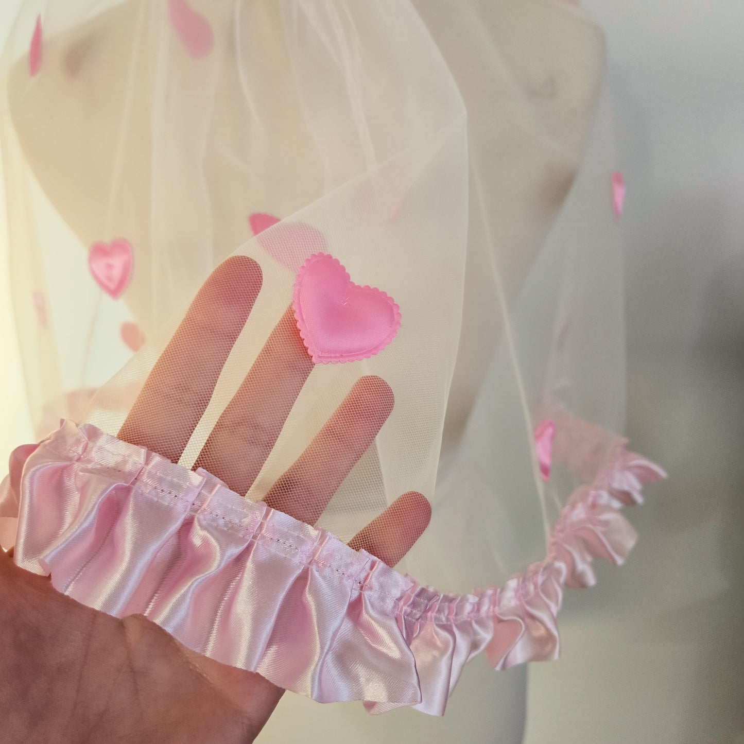 The Candy Heart wedding veil in Pink Limited Edition