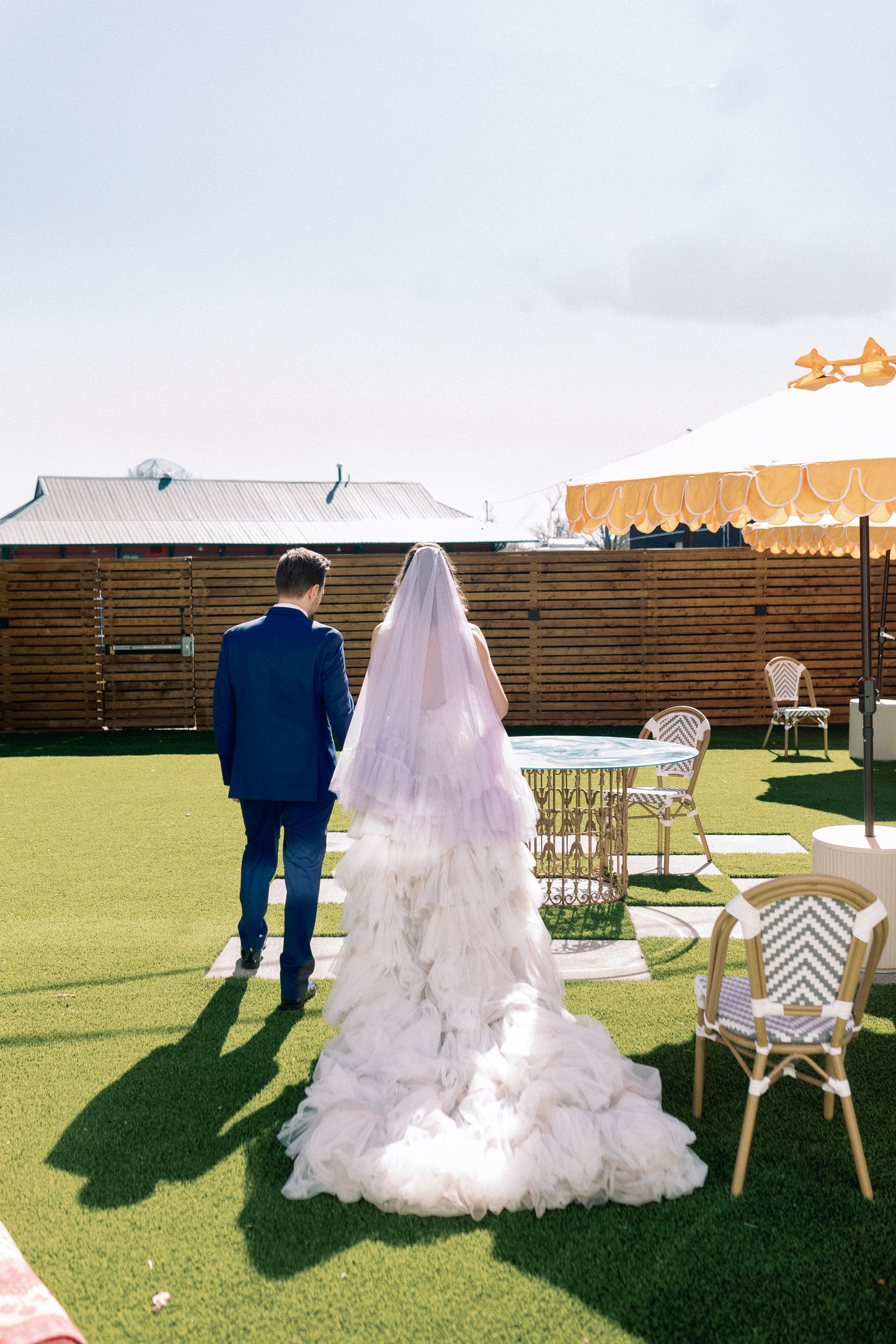 The Rebel Ruffle Wedding Veil in Lavender Purple