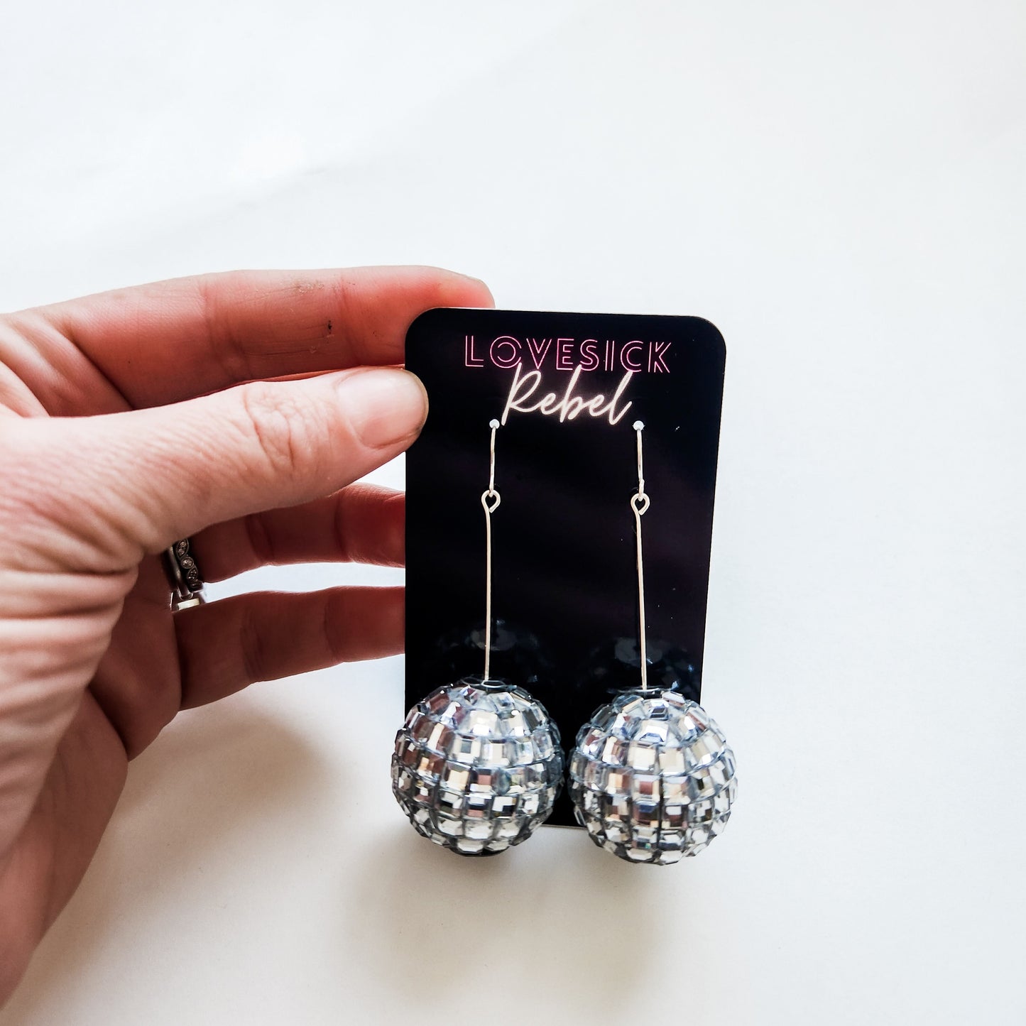 Studio 54 Disco Ball Earrings Large