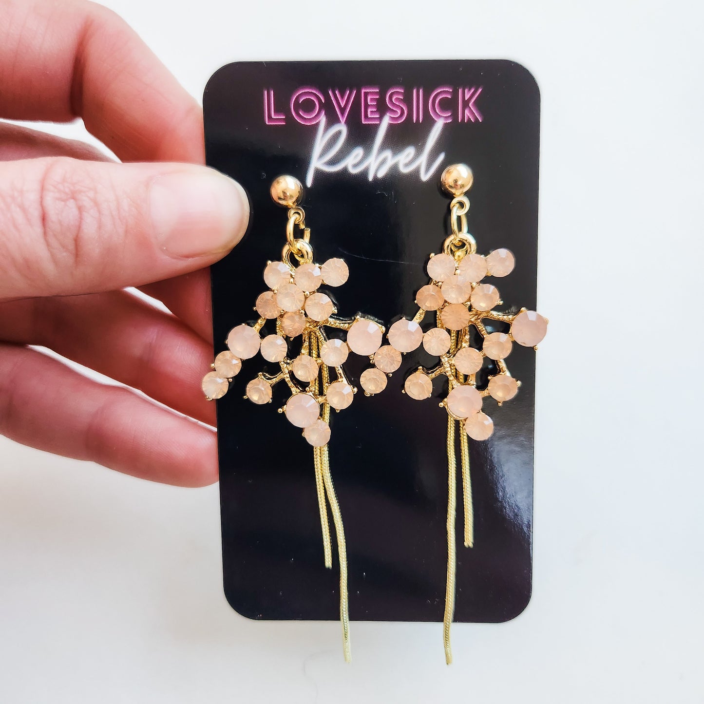 Garden Party Peach Leaf Earrings