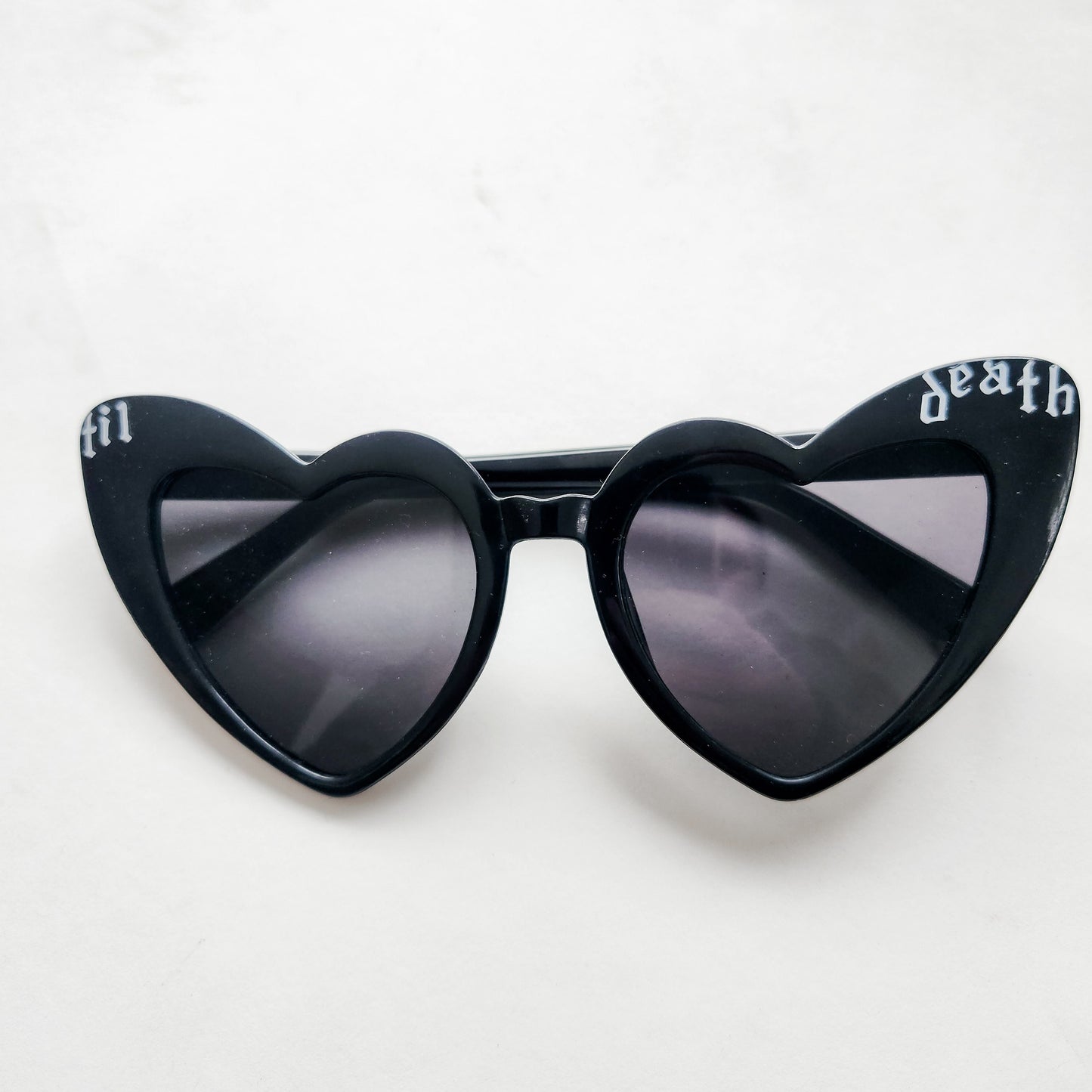 Til Death Black Heart Sunglasses (lower case font) UV Protection