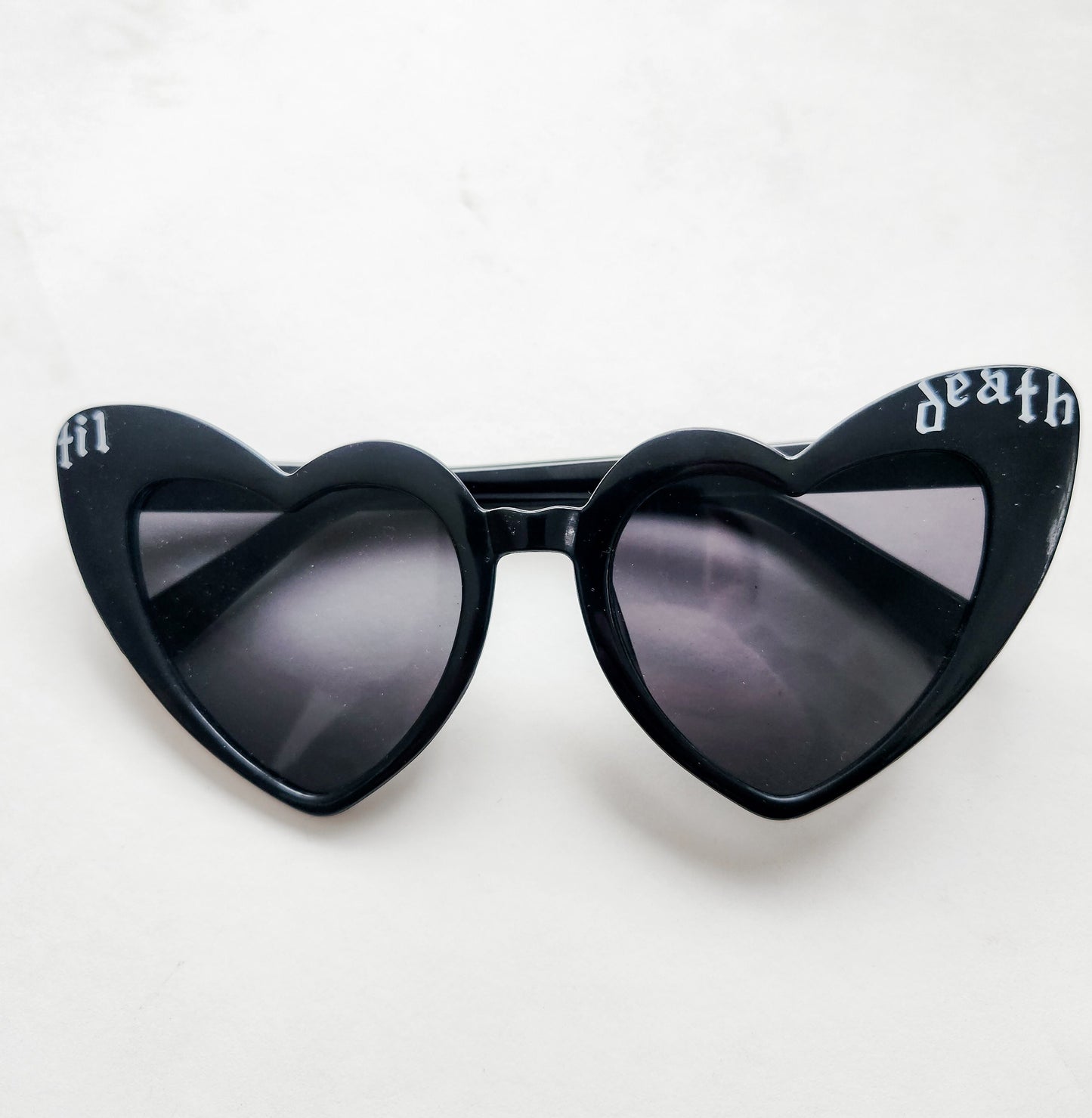 Til Death Black Heart Sunglasses (lower case font) UV Protection