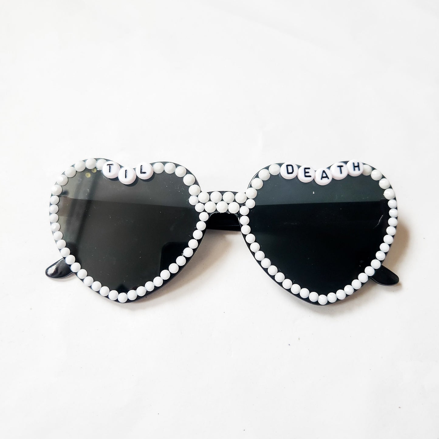 Til Death Black Heart Rhinestone Sunglasses