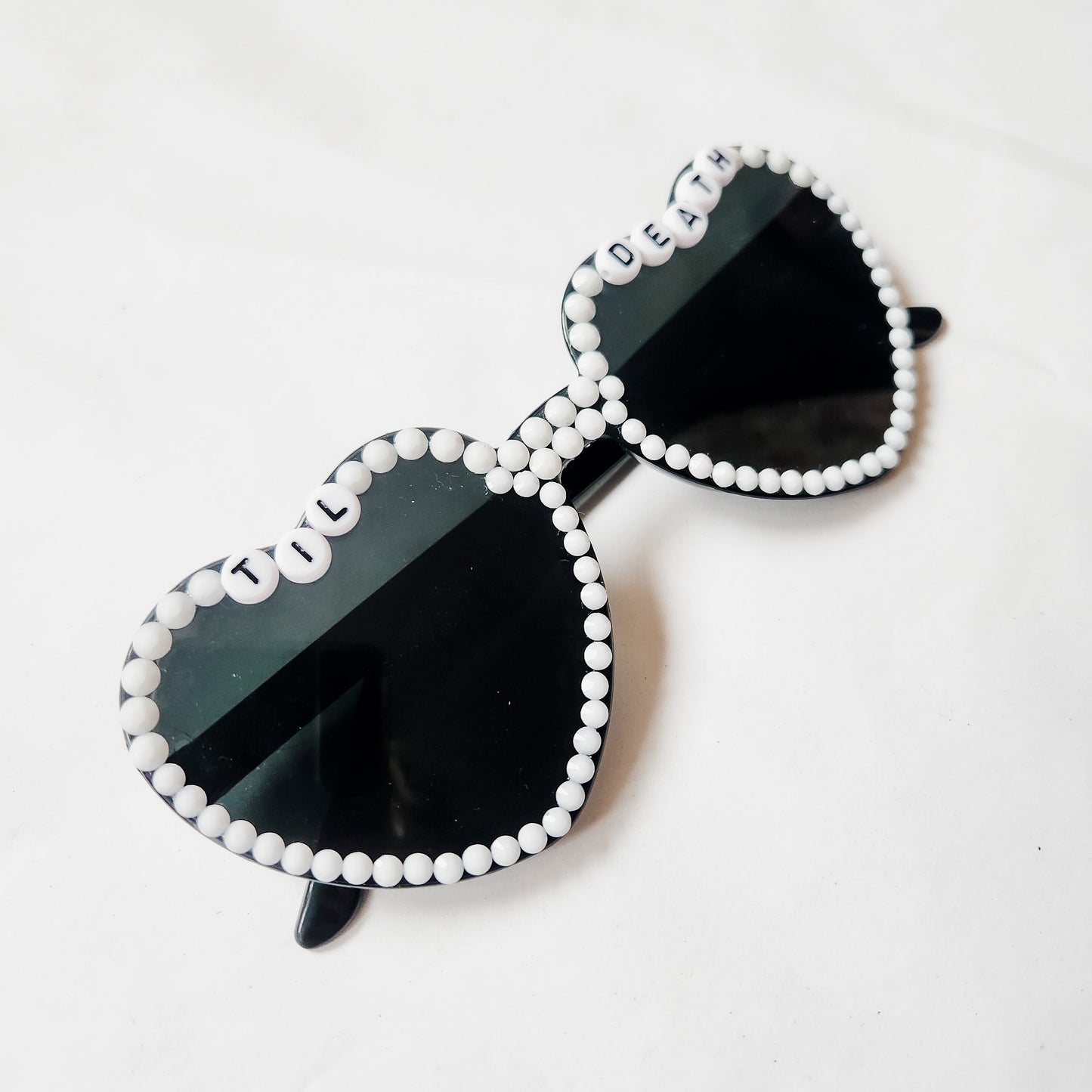 Til Death Black Heart Rhinestone Sunglasses