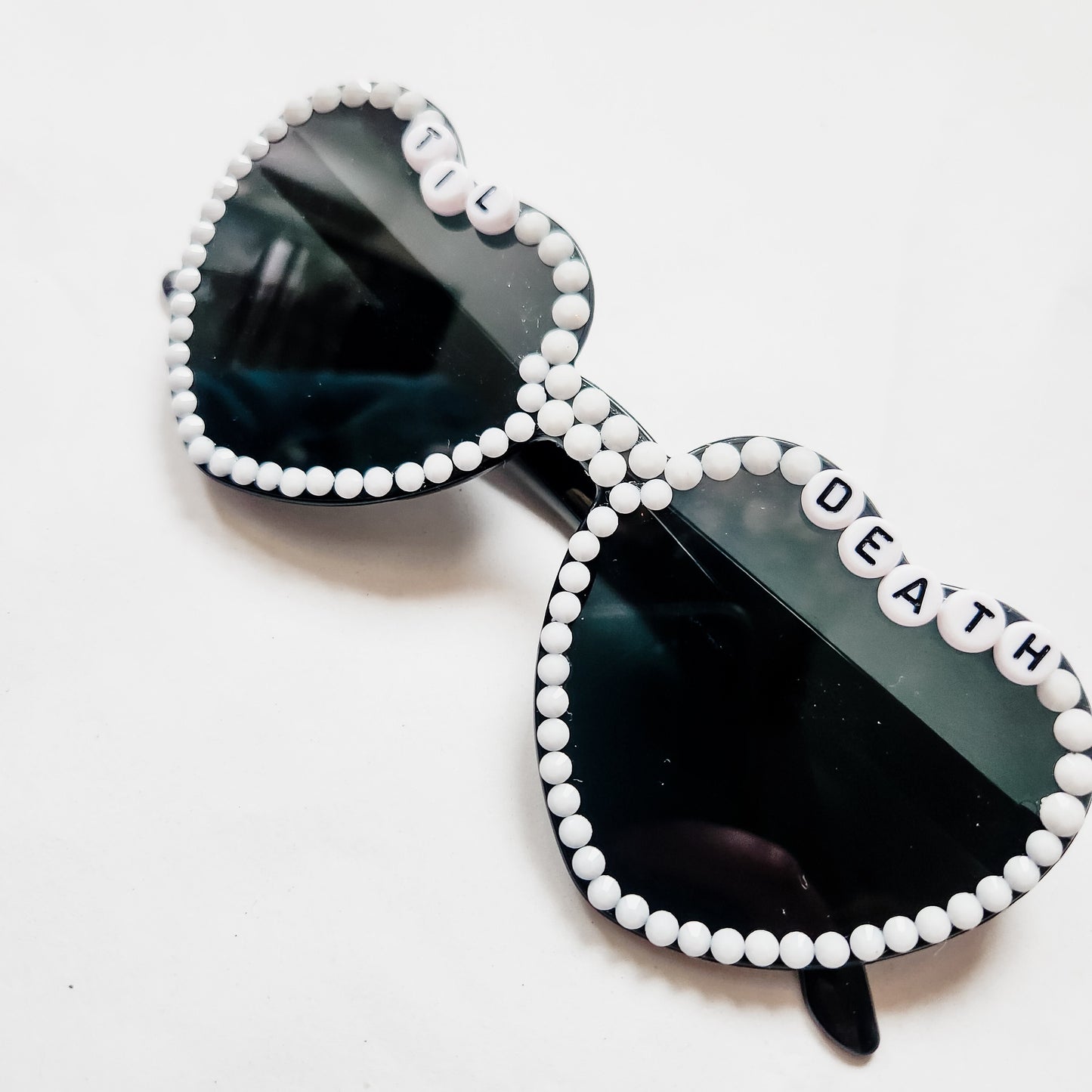 Til Death Black Heart Rhinestone Sunglasses