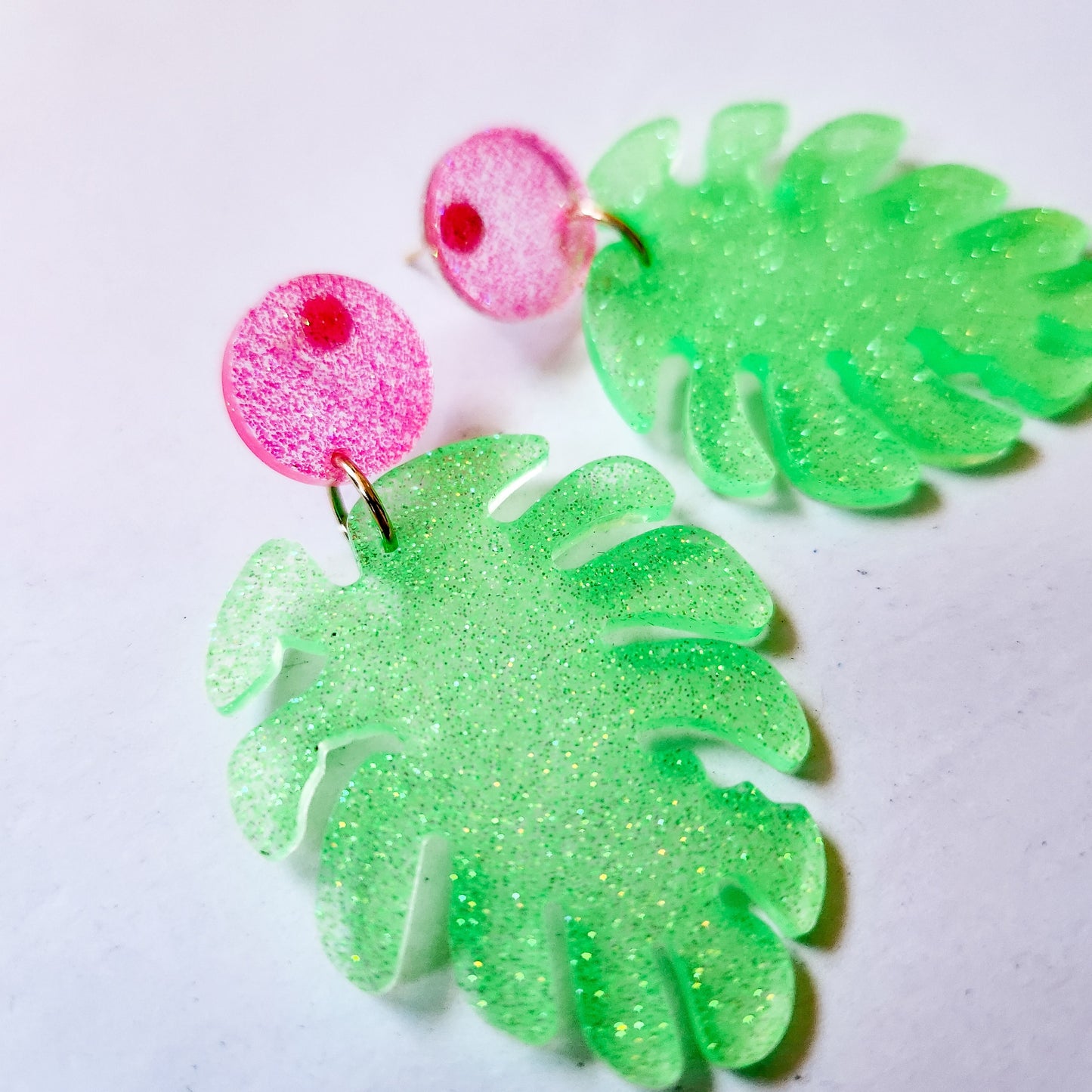 Malibu Barbie Party Palm Leaf Earrings