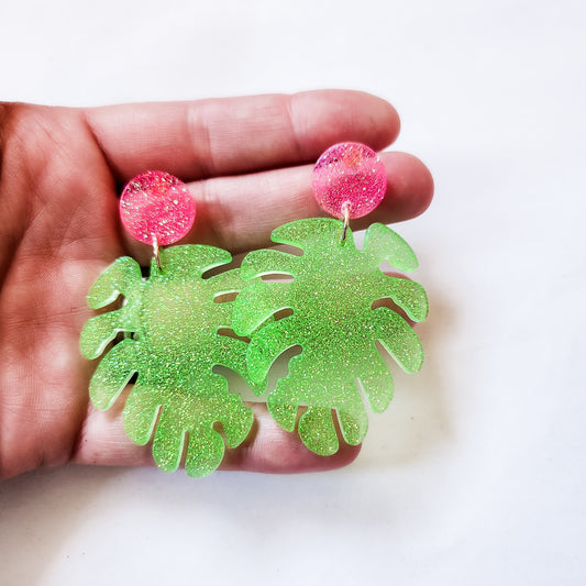 Malibu Barbie Party Palm Leaf Earrings