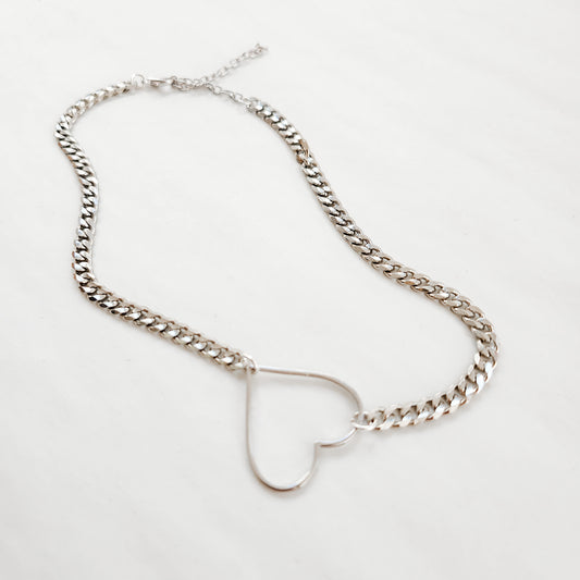 Queen of Hearts Silver Chain Necklace