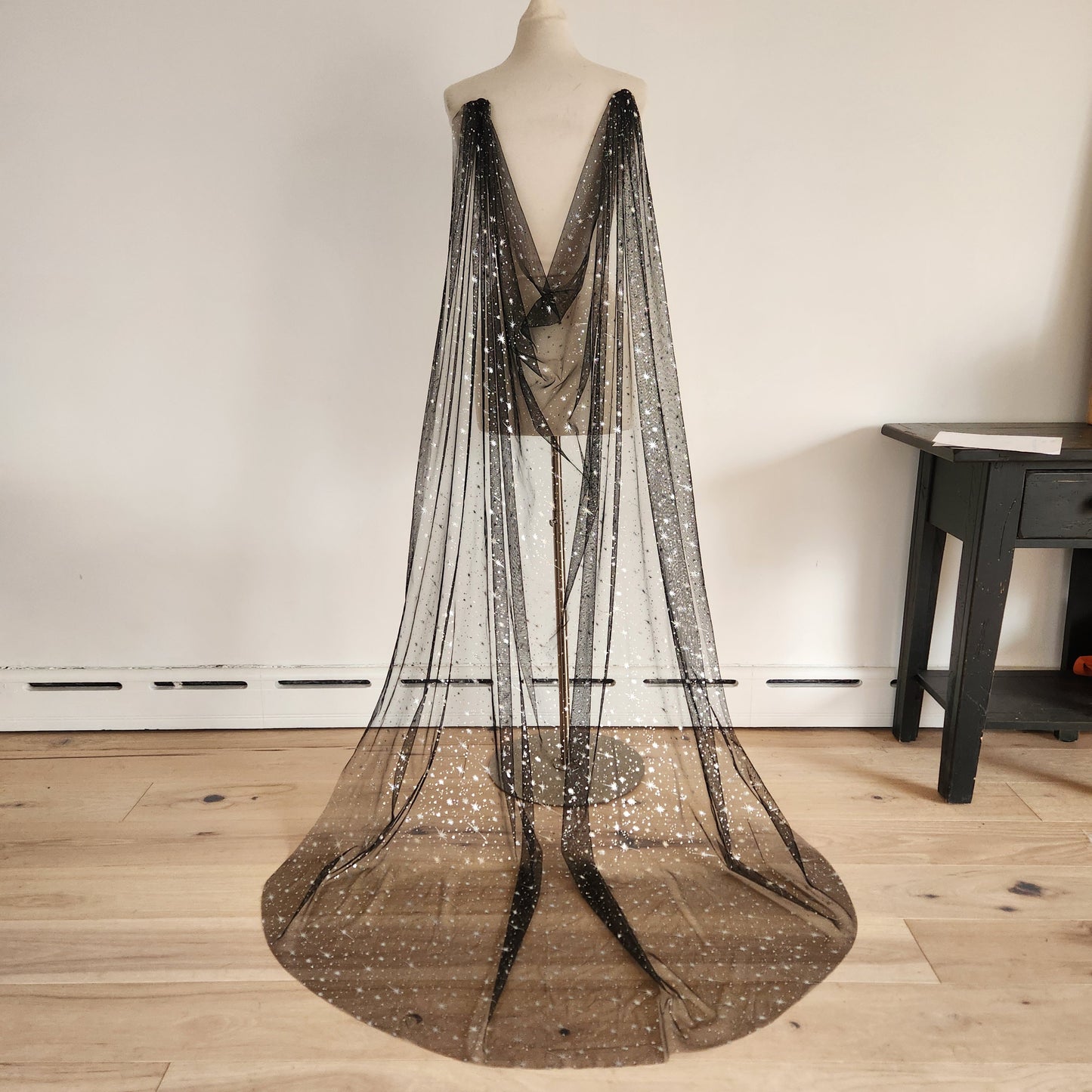 The Second Star Black Celestial Wedding Cape