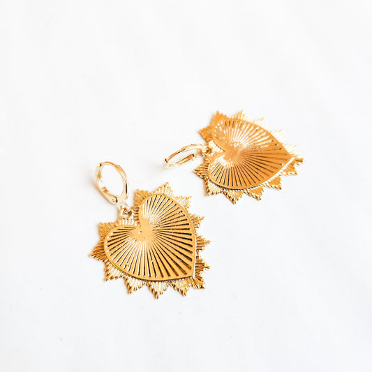 Sacred Heart Gold Earrings