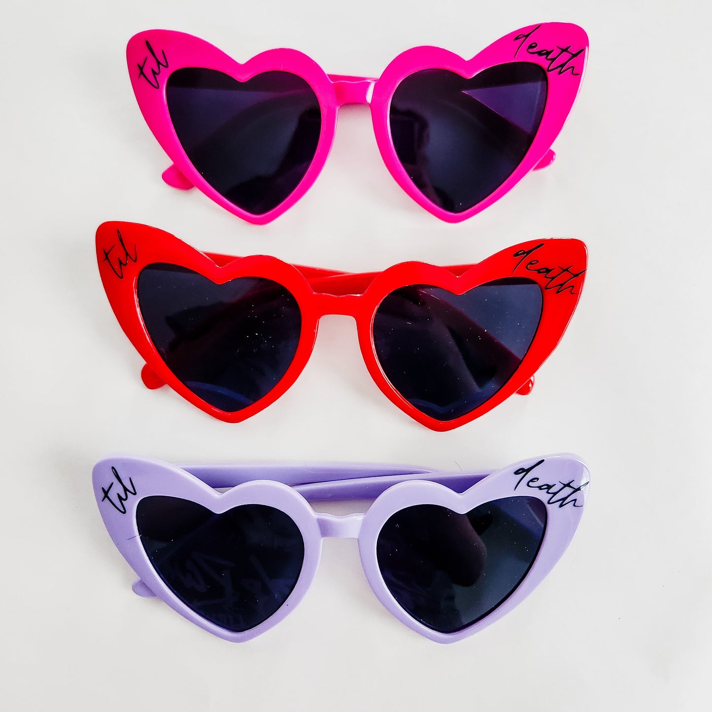 Til Death Do Us Part Heart Sunglasses UV Protection Multiple Colors